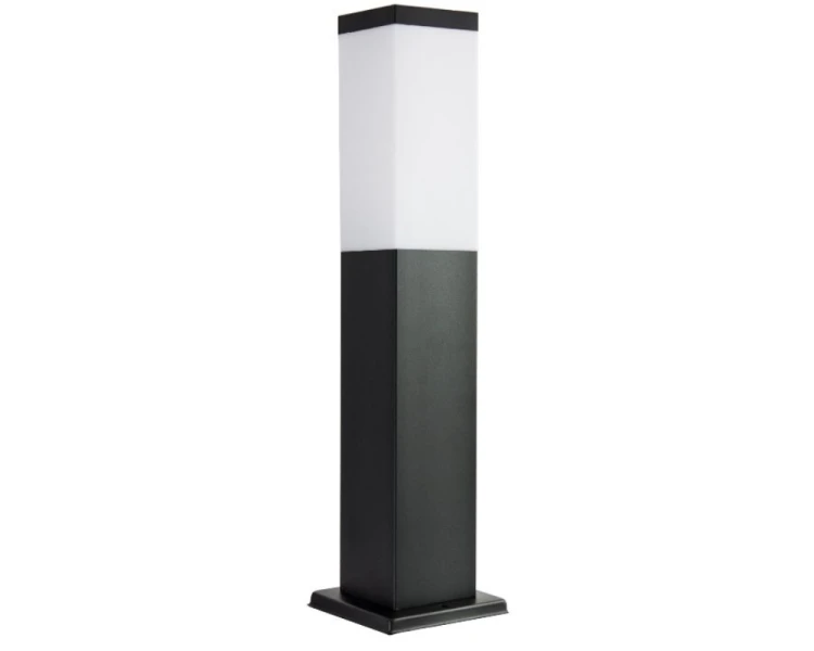 Lampa ogrodowa czarna słupek kwadrat 45cm Inox SS802-450 BL