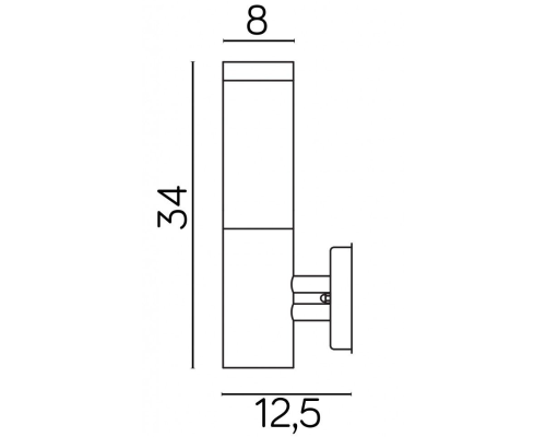 Lampa na elewację zewnętrzna stalowa Inox SS802-A rysunek techniczny.png