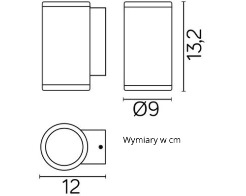 Lampa zewnętrzna kinkiet na elewację domu 13,2cm MIDI M1456 DG - 2