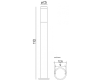Lampa stojąca do ogrodu wysoka 110 cm Inox ST 022-1100rysunek techniczny.png