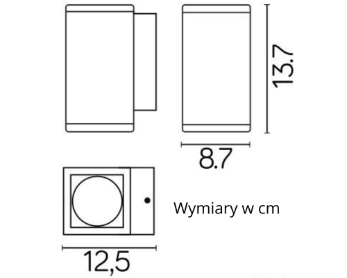Kinkiet zewnętrzny IP54 stylowa lampa 13,7cm MIDI M1459 DG - 2