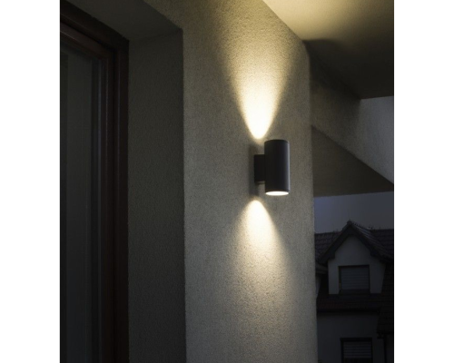 Kinkiet dwukierunkowy elewacyjny lampa na zewnątrz 19cm MIDI M1457 DG  - 2