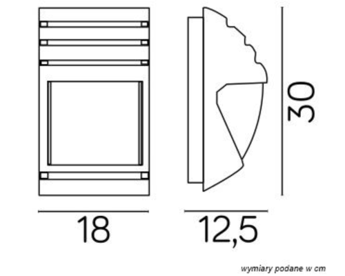 Kinkiet elewacyjny lampa oświetlenie zewnętrzne 30cm czarny CITY 1836 II BL - 2
