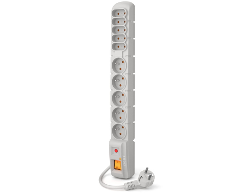 Bezpieczna listwa elektryczna 10 gniazd 1,5m szara ACAR S10