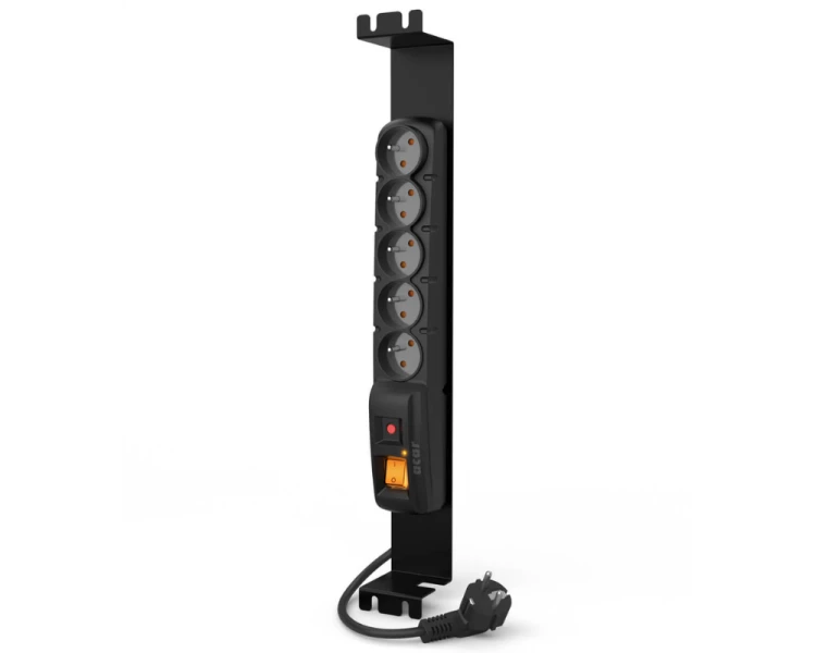 Listwa zasilająca Rack 19" 5 gniazd 1,5m czarna ACAR F5 FA RACK