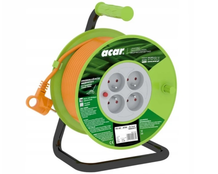 Przedłużacz bębnowy do ogrodu 20m pomarańczowy Acar