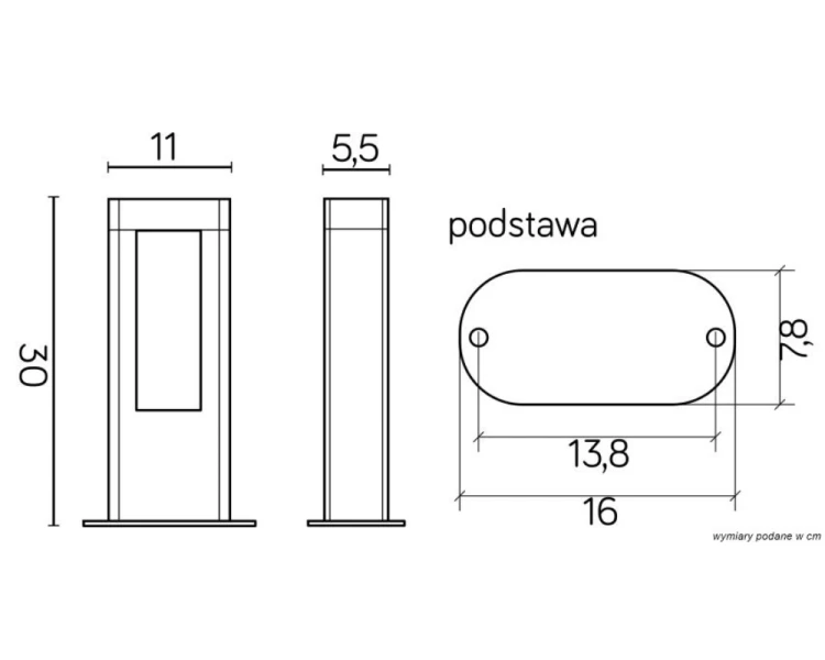 Lampa dwukierunkowa ogrodowa LED 30cm ciemny popiel GL 15401 - 4