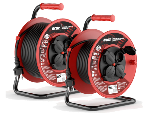 Przedłużacz bębnowy ogrodowy IP44 30m 4 gniazda czarny Acar