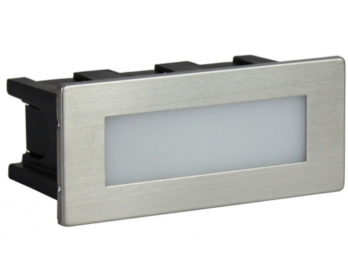 Lampa ogrodowa wpuszczana w ścianę prostokątna 6x13cm Inox E 04