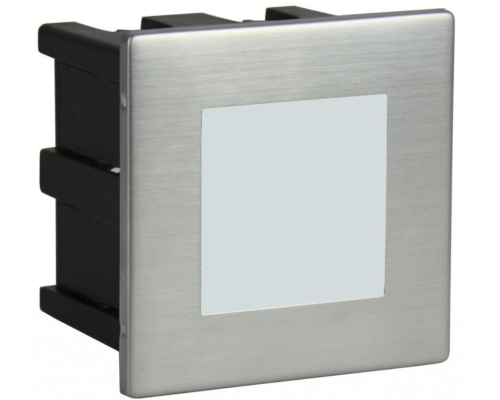 Lampa ogrodowa wpuszczana w ścianę kwadratowa 8x8cm Inox F 04