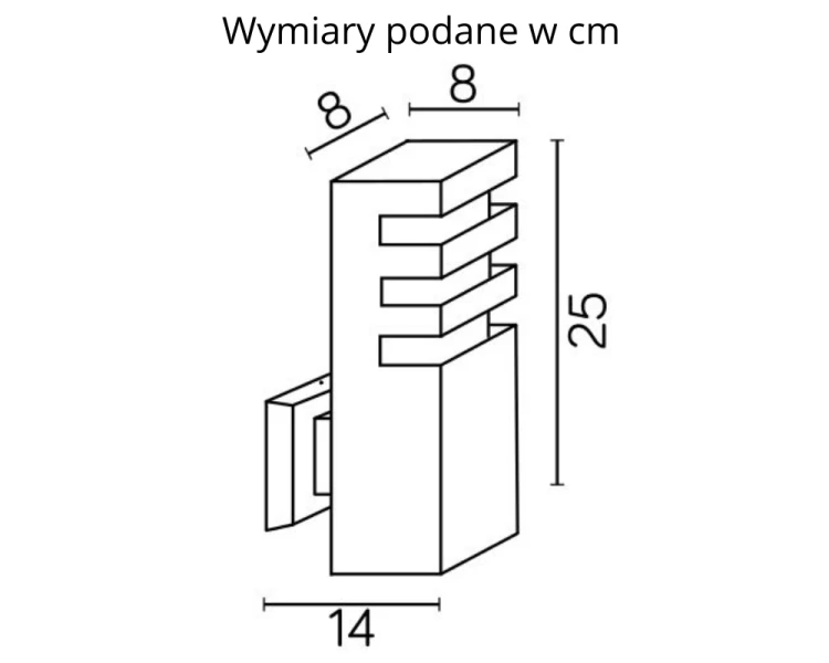 Lampa kinkiet zewnętrzny elewacyjny IP54 czarny RADO K BL - 3