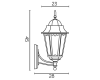 Lampa ścienna do ogrodu vintage czarna Retro Classic II K 3012/1/DH G rysunek techniczny