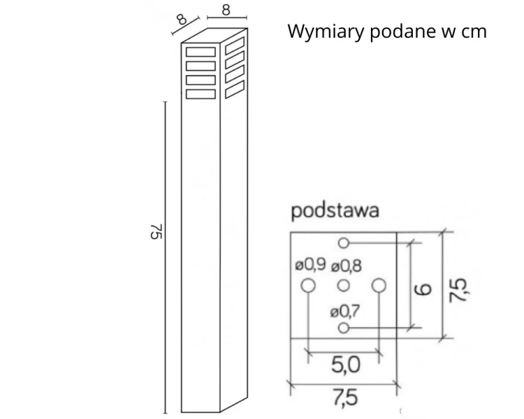 Lampa stojąca światło do ogrodu 75cm ciemny popiel RADO III 1 DG - 4