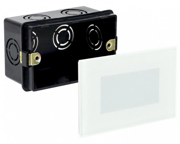 Lampa do zabudowy w elewacji szklana prostokątna 7x11cm MG01