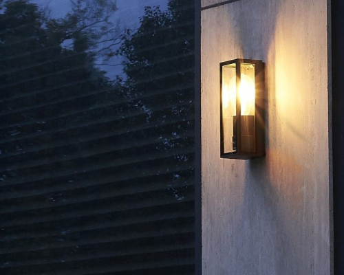 Lampa ścienna do ogrodu nowoczesna czarna 27cm Porto M1976 aranżacja