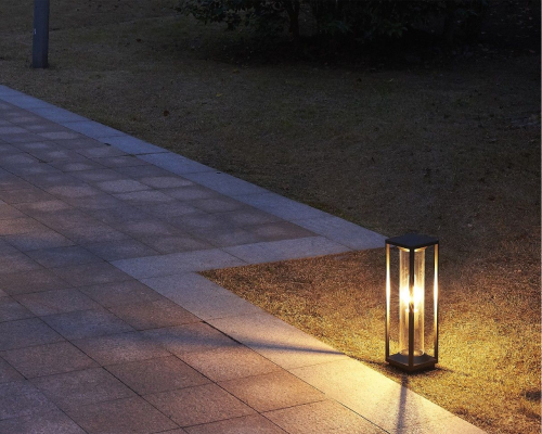 Lampa stojąca do ogrodu niska 50cm czarna Porto M1932-500 aranżacja