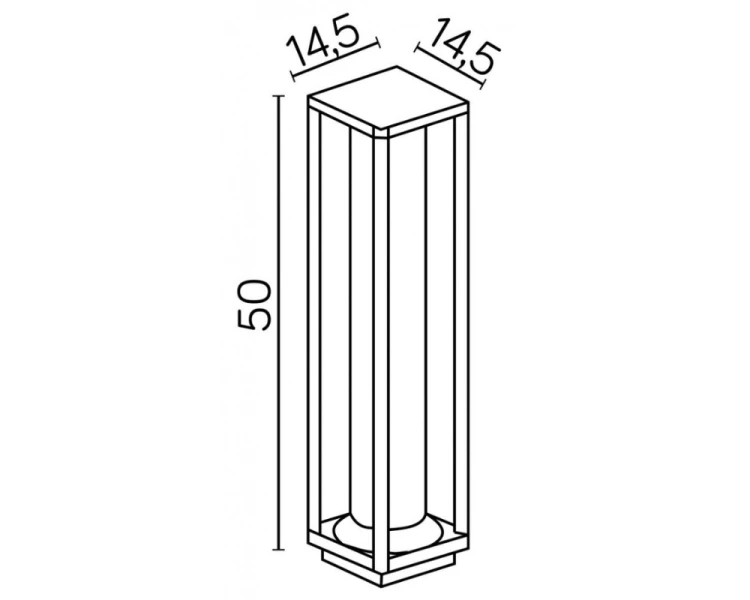 Lampa stojąca do ogrodu niska 50cm czarna Porto M1932-500 rysunek techniczny