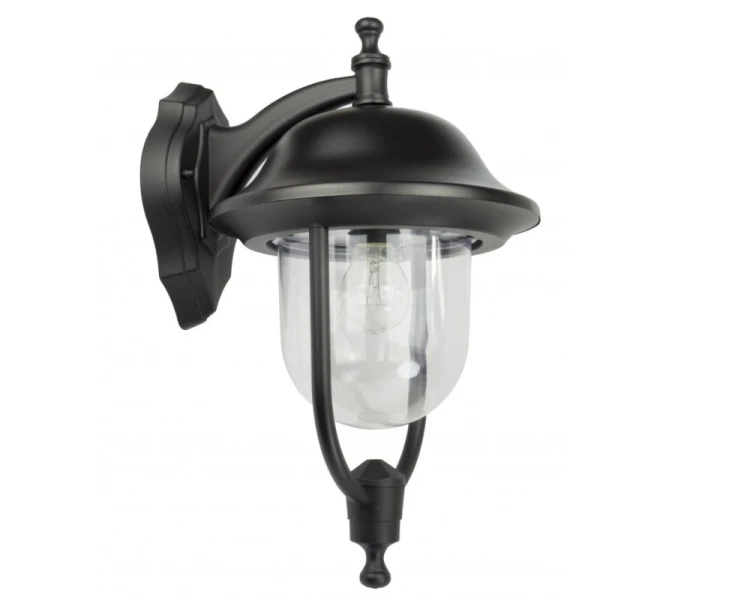 Lampa elewacyjna do ogrodu okrągła czarna Prince K 3012/1/O
