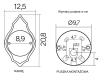 Lampa elewacyjna do ogrodu okrągła czarna Prince K 3012/1/O rysunek techniczny