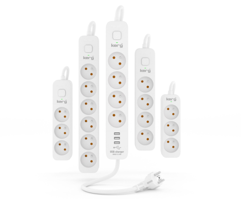 Listwa zasilająca z wyłącznikiem 3 gniazda 5m 16A/250V Kerg M02381