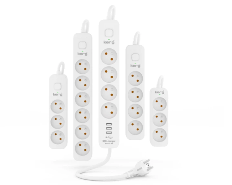 Listwa zasilająca z wyłącznikiem 3 gniazda 5m 16A/250V Kerg M02381
