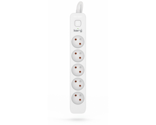 Listwa zasilająca z wyłącznikiem 5 gniazd 1,5m 16A/250V Kerg M02402