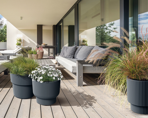 Donica mrozoodporna z wkładem 38L antracyt Milly Pods