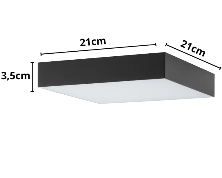 Plafon sufitowy lampa LED kwadrat 21x21cm 4000K czarna Novodworski Lid - 3