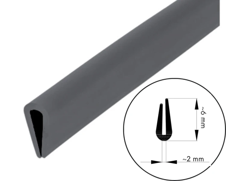 Uszczelka krawędziowa szara 6x2 mm