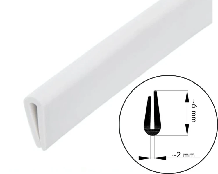 Uszczelka krawędziowa biała 6x2 mm