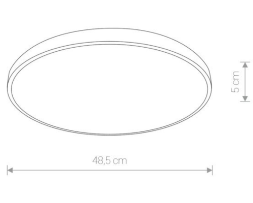 Lampa okrągła plafon sufitowy LED 48,5cm 3000K biała Novodworski Agnes wymiary