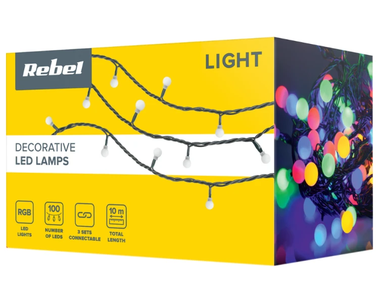 Lampki choinkowe LED RGB 10m wielokolorowe 8 trybów ZAR0477-1 - 4