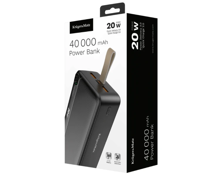 Power bank 40000mAh szybkie ładowanie QC PD Kruger&Matz