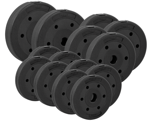 Zestaw obciążeń bitumicznych na siłownię 30kg 14 talerzy Rebel RBA-2106