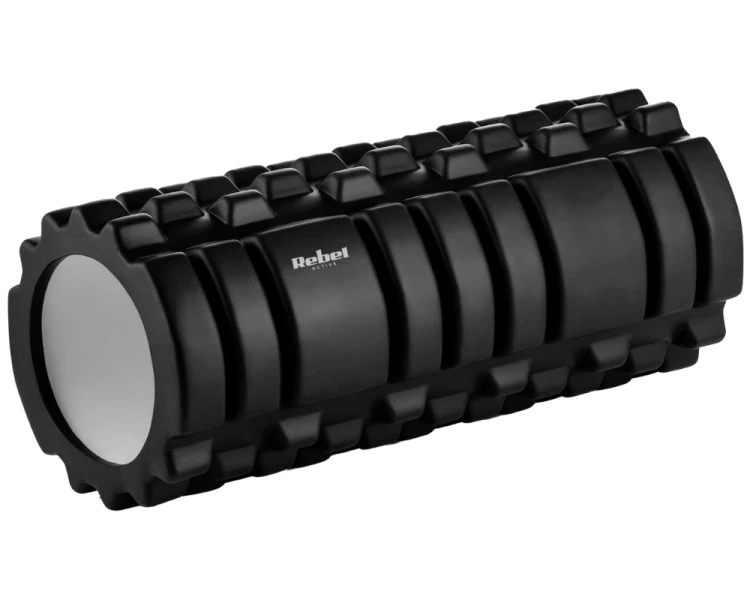 Wałek do masażu ćwiczeń roller 14x33cm czarny Rebel RBA-3050-BK