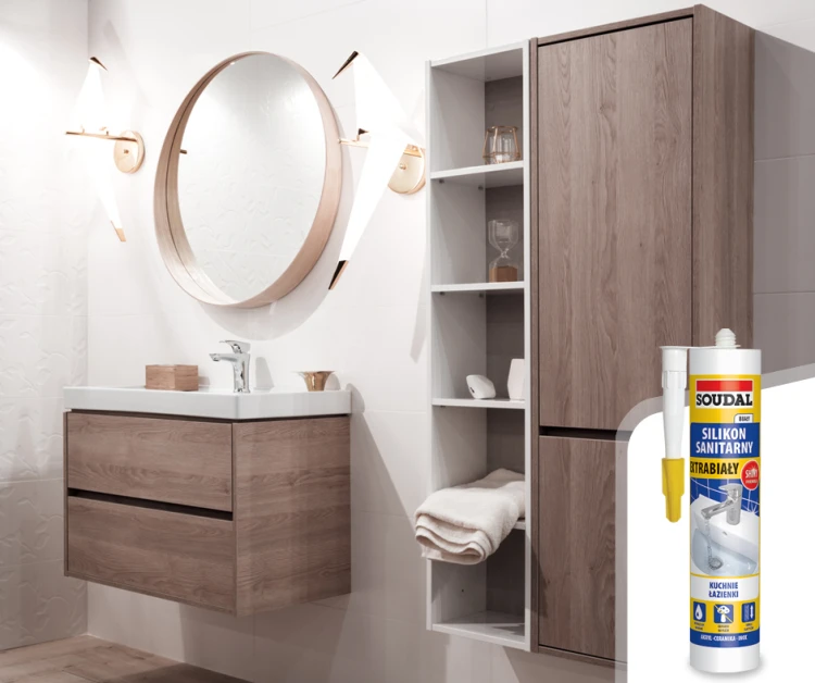 Aranżacja z użyciem silikonu sanitarnego extra białego od Soudal