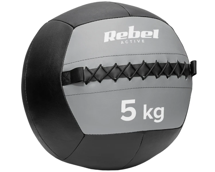 Piłka lekarska rehabilitacyjna do ćwiczeń 5kg skórzana Rebel