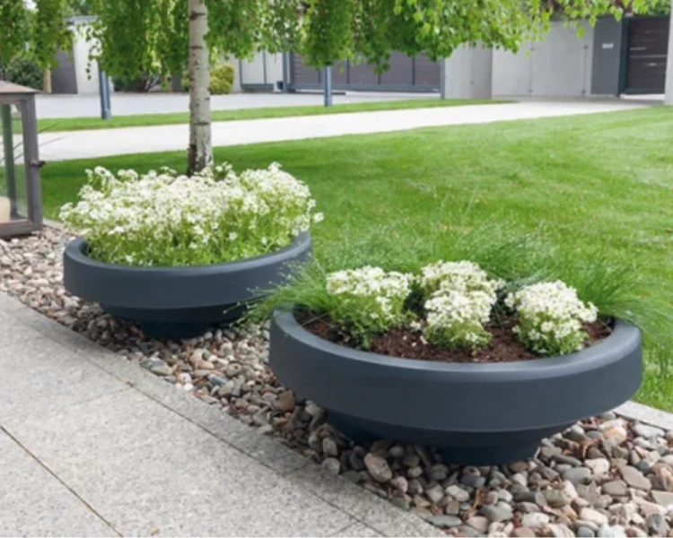 Płytka donica mrozoodporna 59,5cm szara Maze Cap