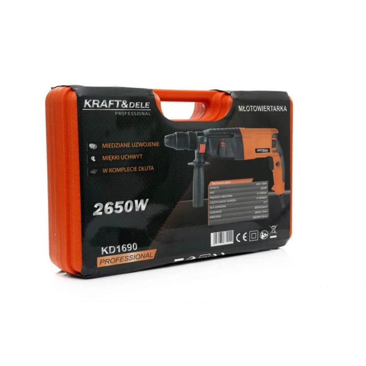 Młotowiertarka 2650W + dodatkowa głowica KD1690