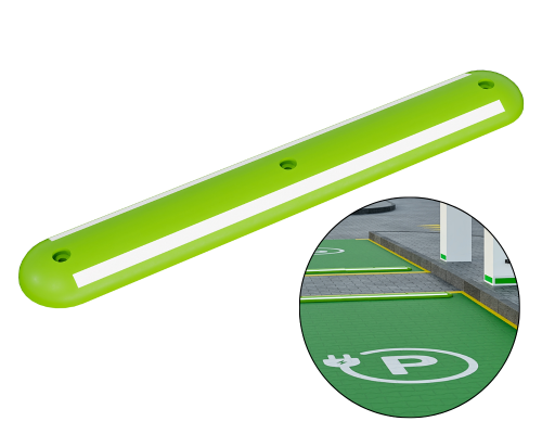 Odbój parkingowy zielony 120cm dla samochodów elektrycznych