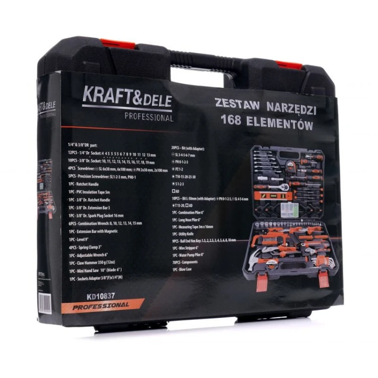 Zestaw narzędzi 168 elementów w walizce KD10837