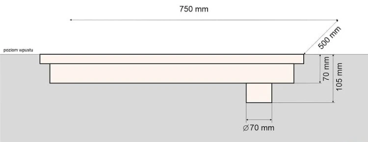 OUTLET: Osadnik Poliestrowy do wycieraczek 75x50 cm