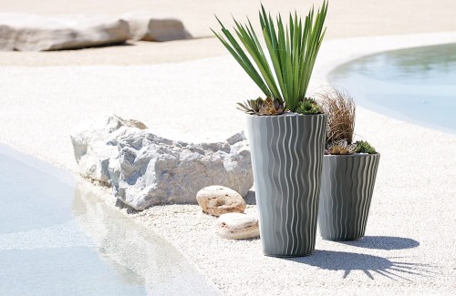 Mrozoodporna donica do ogrodu 38 cm + wkład 11L mocca Sandy