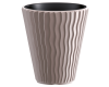 Okrągła donica mrozoodporna 33 cm + wkład 8L mocca Sandy