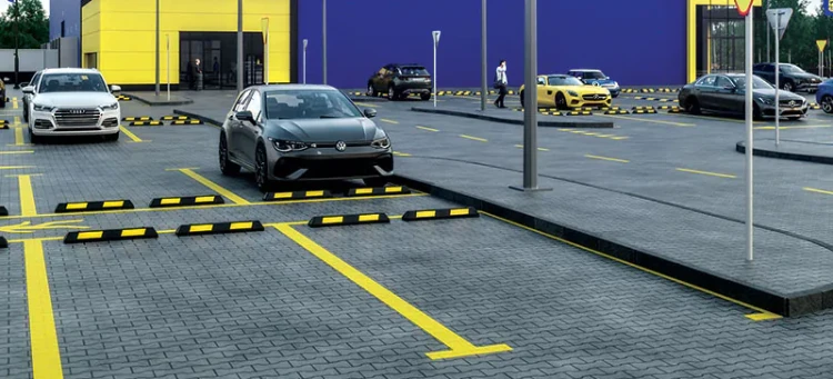 Użycie odbojników parkingowych