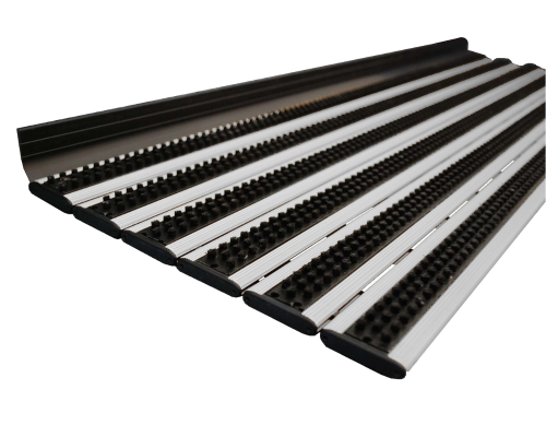 Nakładka na schody wycieraczka aluminium + szczotki 80x33 cm