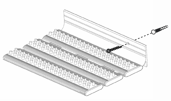 Nakładka na schody wycieraczka aluminium + guma 80x27 cm
