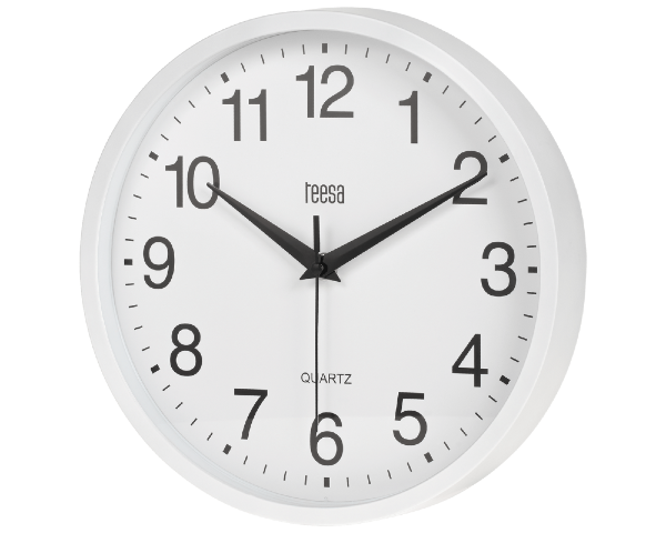 Zegar okrągły 25cm biały Teesa -prezentacja