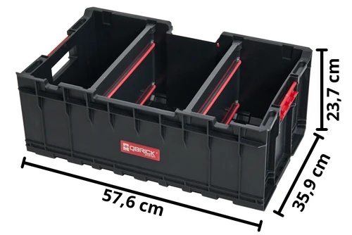 Kosz na narzędzia z przegrodami Qbrick System One Box 2.0 Plus - wymiary