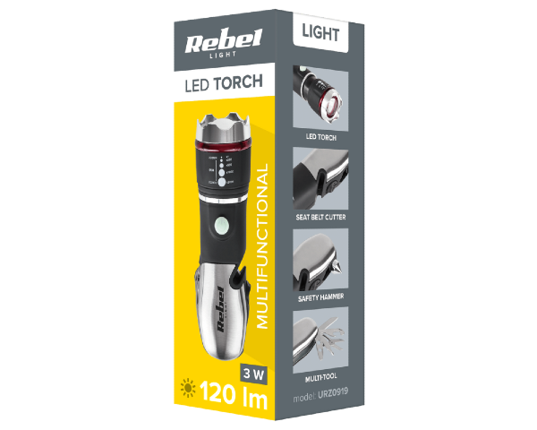 Latarka LED  8w1 Rebel Nóż do przecinania pasów